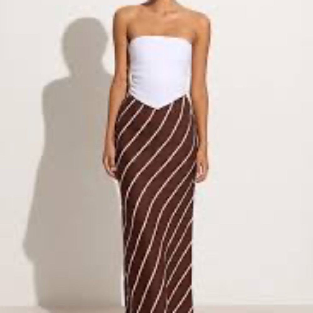 Faithful The Brand Cataline Skirt San Vito Stripe Truffle, Size Small